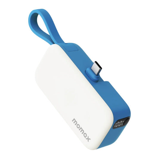 แบตเตอรี่สำรอง Momax 1-Power Mini 3-in-1 ความจุ 5000mAh (USB-C) สี Blue