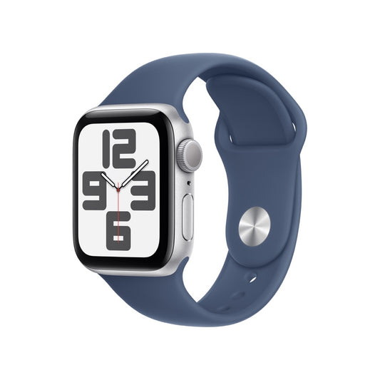 Apple AW 40mm Silver Aluminium Case SE G2 GPS - Denim Sport Band M/L