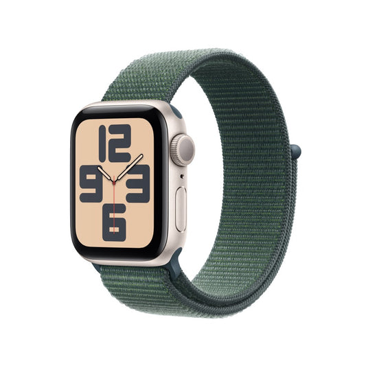 Apple AW 40mm Starlight Aluminium Case SE G2 GPS - Lake Green Sport Loop