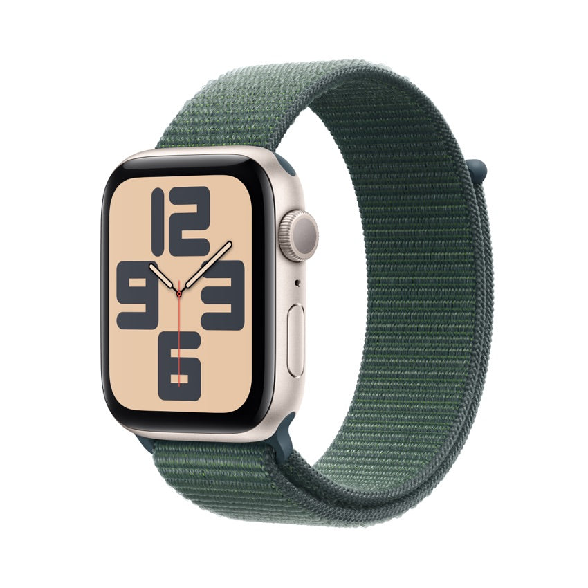 Apple AW 44mm Starlight Aluminium Case SE G2 GPS - Lake Green Sport Loop
