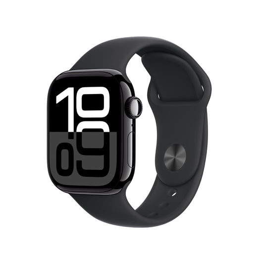 Apple AW 42mm Jet Black Aluminium Case S10 GPS - Black Sport Band S/M