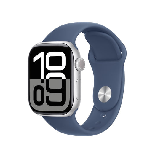 Apple AW 42mm Silver Aluminium Case S10 GPS + Cellular - Denim Sport Band S/M