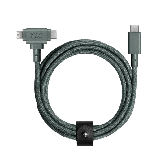 สายชาร์จ Nativeunion รุ่น Belt Duo ความยาว 1.5 เมตร สี Slate Green