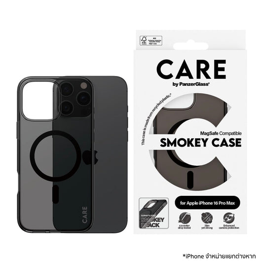 เคสไอโฟน Smokey Hard รองรับ MagSafe สำหรับ iPhone 16 Pro Max สี Black จากแบรนด์ CARE