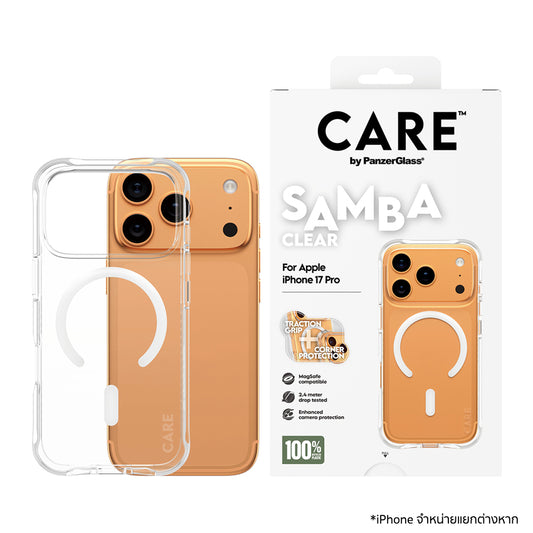 เคสไอโฟน Samba รองรับ MagSafe สำหรับ iPhone 17 Pro สี Transparent แบรนด์ CARE by PanzerGlass