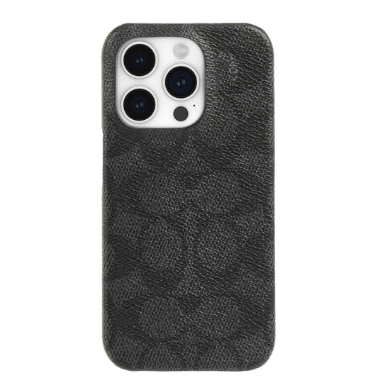 COACH Slim Wrap Case for iPhone 15 Pro - Signature C Charcoal