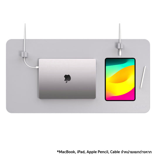 Function 101 Desk Mat Pro Gray + 2 Gray Cable Blocks
