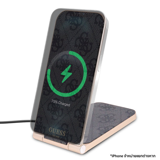 แท่นชาร์จไร้สาย Guess Magnetic Desk Charger 4G Pattern สี Black