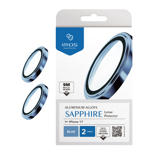 ฟิล์มกระจกป้องกันเลนส์ Sapphire Aluminum สำหรับ iPhone 17 สี Blue แบรนด์ IMOS