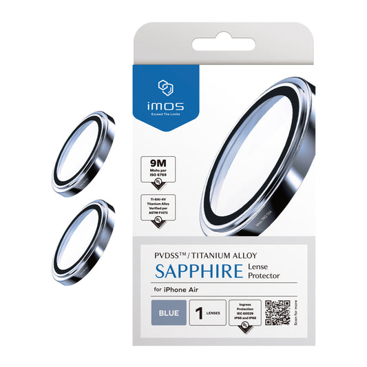 ฟิล์มกระจกกันเลนส์ Sapphire Titanium สำหรับ iPhone Air สี Blue แบรนด์ IMOS