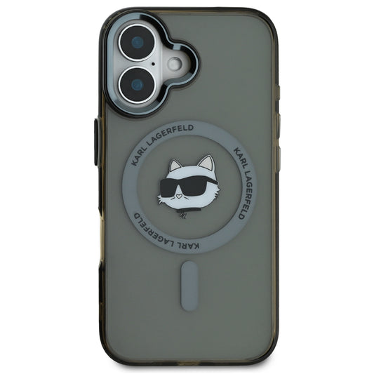 เคสไอโฟน Choupette Head รองรับ MagSafe สำหรับ iPhone 16 Plus สี Black จากแบรนด์ KARL LAGERFELD