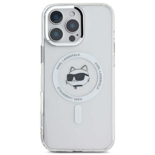 เคสไอโฟน Choupette Head รองรับ MagSafe สำหรับ iPhone 16 Pro Max สี White จากแบรนด์ KARL LAGERFELD