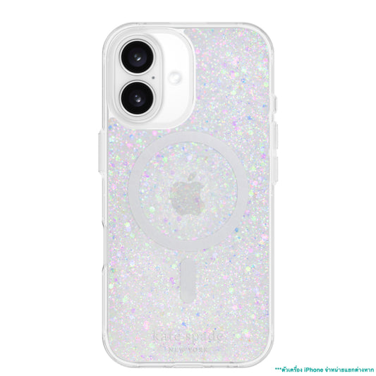 KATE SPADE Prints Mag for iPhone 16 - Chunky Glitter Iridescent