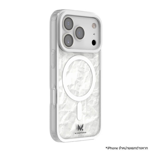 เคสกันกระแทก iPhone 17 Pro M.Craftsman Double Layer Case + Camera Lens - Crease White