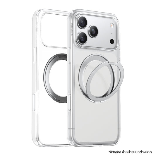 Torras iPhone 17 Pro Case Ostand R Series - Clear เคสใสพร้อมขาตั้งหมุนได้ 360° รองรับชาร์จไร้สาย