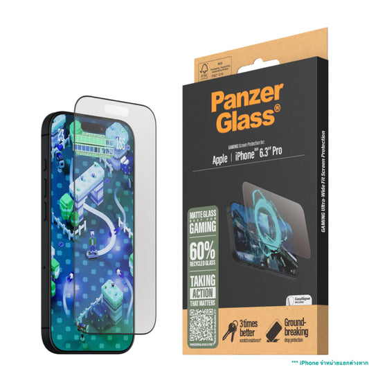 PANZERGLASS Ultra Wide Fit Matte Gaming for iPhone 16 Pro
