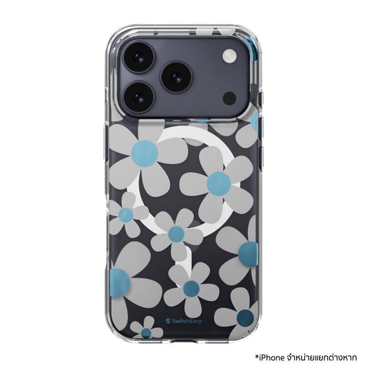 เคสกันกระแทก iPhone 17 Pro Switcheasy Fleur M 3D Pattern - Blue Gray