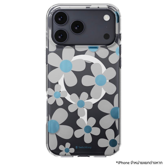 เคสกันกระแทก iPhone 17 Pro Max Switcheasy Fleur M 3D Pattern - Blue Gray
