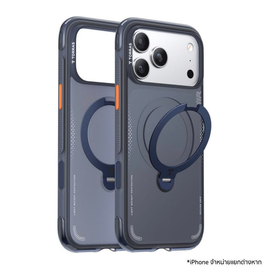 เคสกันกระแทก iPhone 17 Pro Torras Ostand Spin Air Series ปกป้องรอบด้านด้วยเทคโนโลยี AirMAX Airbag ขาตั้งหมุนได้ 360° และแม่เหล็กแรงสูง รองรับ MagSafe อย่างมั่นคง