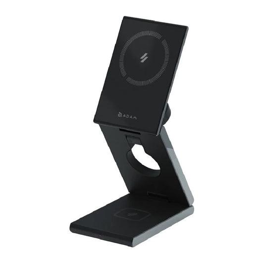 ADAM ELEMENTS Mag Z Magnetic 3-in-1 Foldable Travel Charging Station - Black