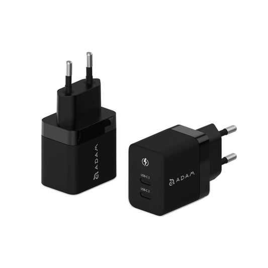Adam Element OMNIA X35C GaN 35W Dual USB-C Compact Charger TH Plug-Black