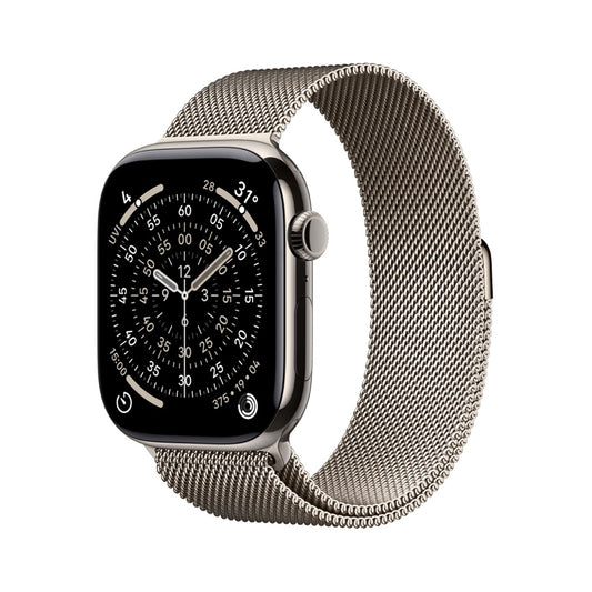 Apple Watch Series 11 GPS + Cellular 46mm Natural Titanium Case with Natural Milanese Loop - S/M