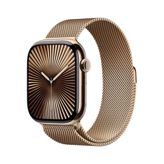 Apple AW 46mm Gold Titanium Case S10 GPS + Cellular Gold Milanese Loop S/M