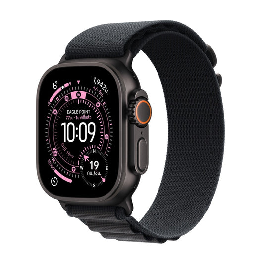 Apple Watch Ultra 3 GPS + Cellular 49mm Black Titanium Case with Black Alpine Loop - Medium