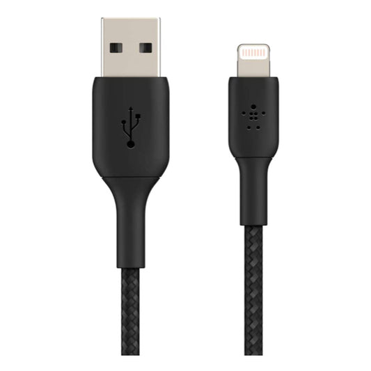 BELKIN Double Nylon Braided Sync and Charge 12W USB-A to Lightning Cable 1M - Black