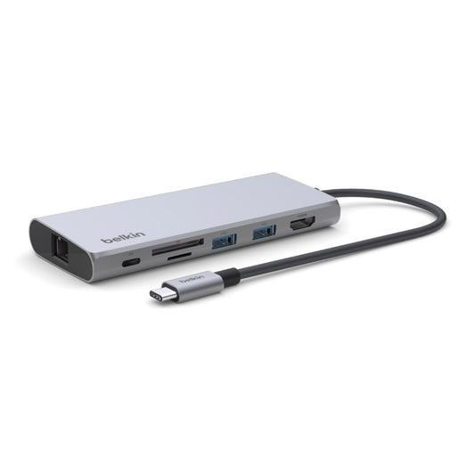 BELKIN USB-C Multimedia 4k Hub 7 in 1 Pass 100W - Gray
