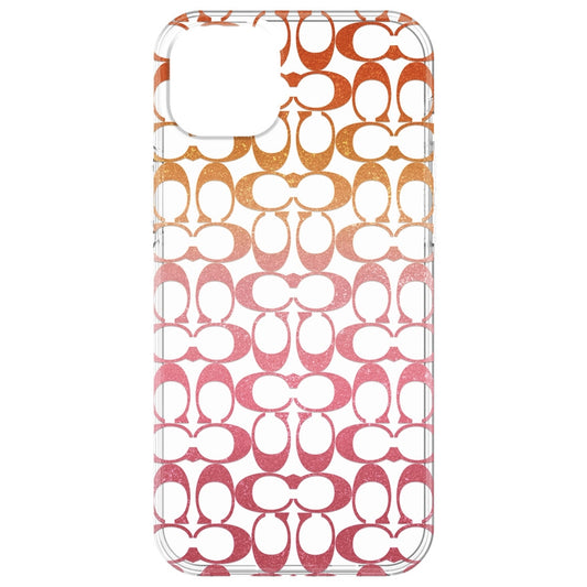 COACH Protective Case for IPhone 14 Plus - Signature C Pink Ombre Glitter
