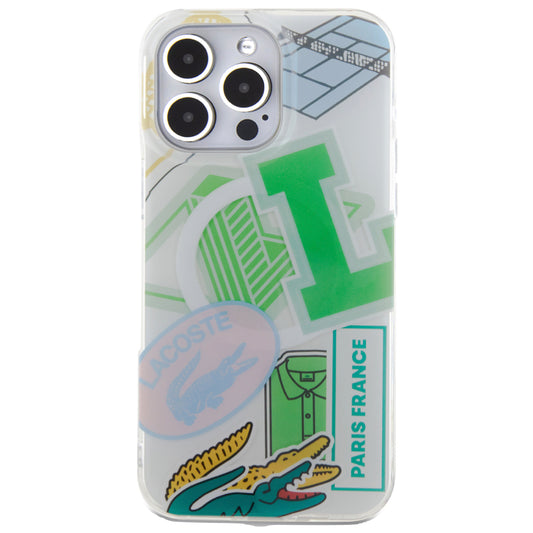 LACOSTE Mag Hard Case Double Layer for iPhone 15 Pro Max - Green Patchs