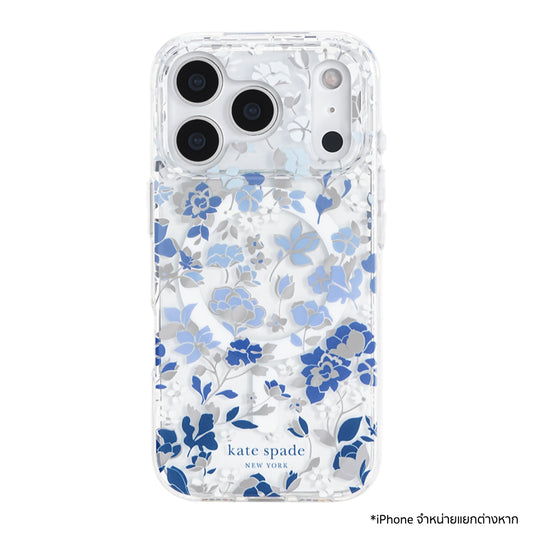 เคส iPhone 17 Pro Kate Spade Print Mag ลาย Flowerbed Blue รองรับ MagSafe