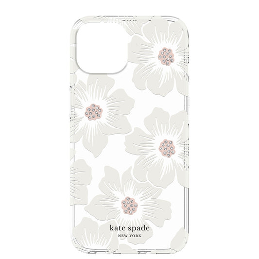 KATE SPADE Protective Hardshell Case for iPhone 14 - Hollyhock Floral Clear