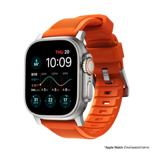 สายนาฬิกา Rugged Strap สำหรับ Apple Watch 45mm/42mm สี Orange Silver Hardware