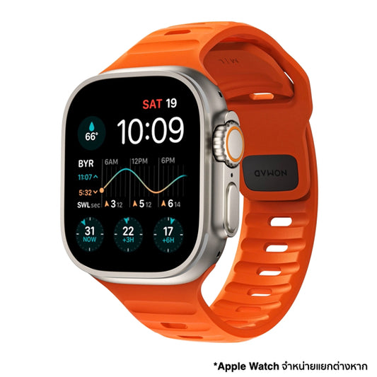 NOMAD Sport Band FKM for Apple Watch 45 Orange - Black Hardware