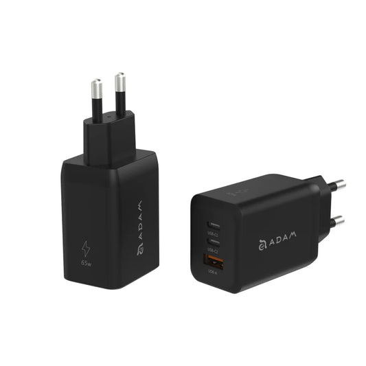 Adam Element OMNIA X65 GaN 65W 3-Port Fast Charging Wall Charger TH Plug-Black