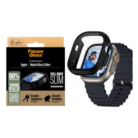 เคสพร้อมฟิล์มกระจก Apple Watch Ultra 2 PanzerGlass Full Body Slim สี Black