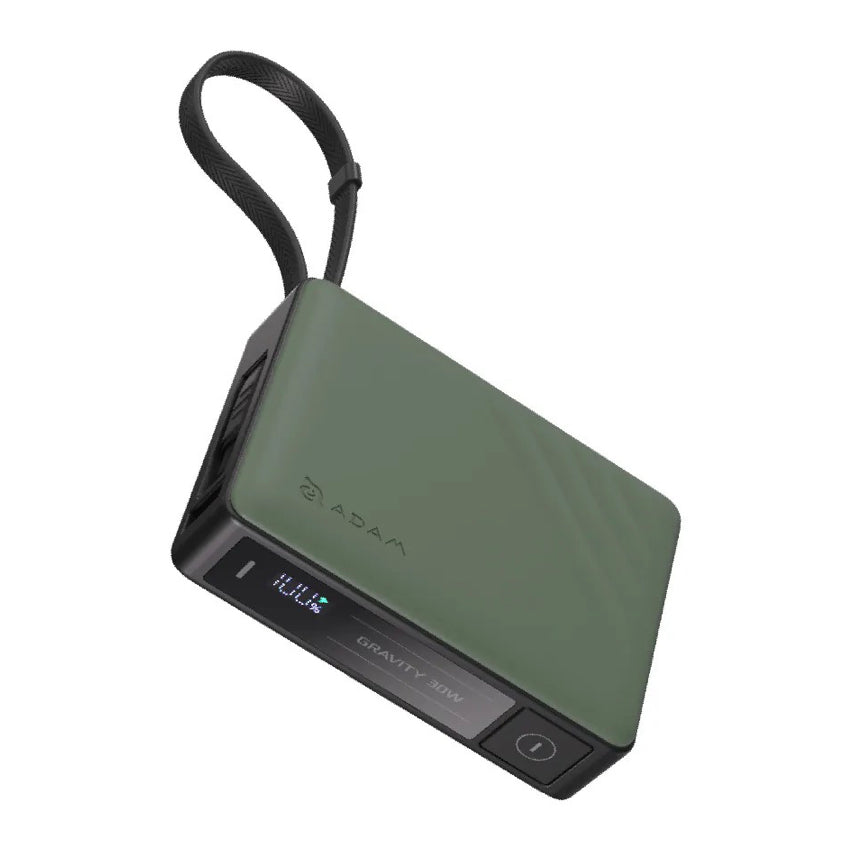 แบตเตอรี่สำรองพกพา Gravity ชาร์จเร็ว 30 วัตต์ ความจุ 10000 mAh สี Green จากแบรนด์ ADAM ELEMENT
