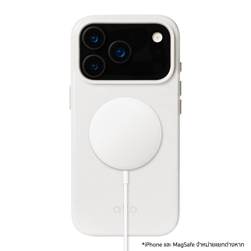 เคสกันกระแทก iPhone 17 Pro Alto Clop Leather Magnetic - Frost White