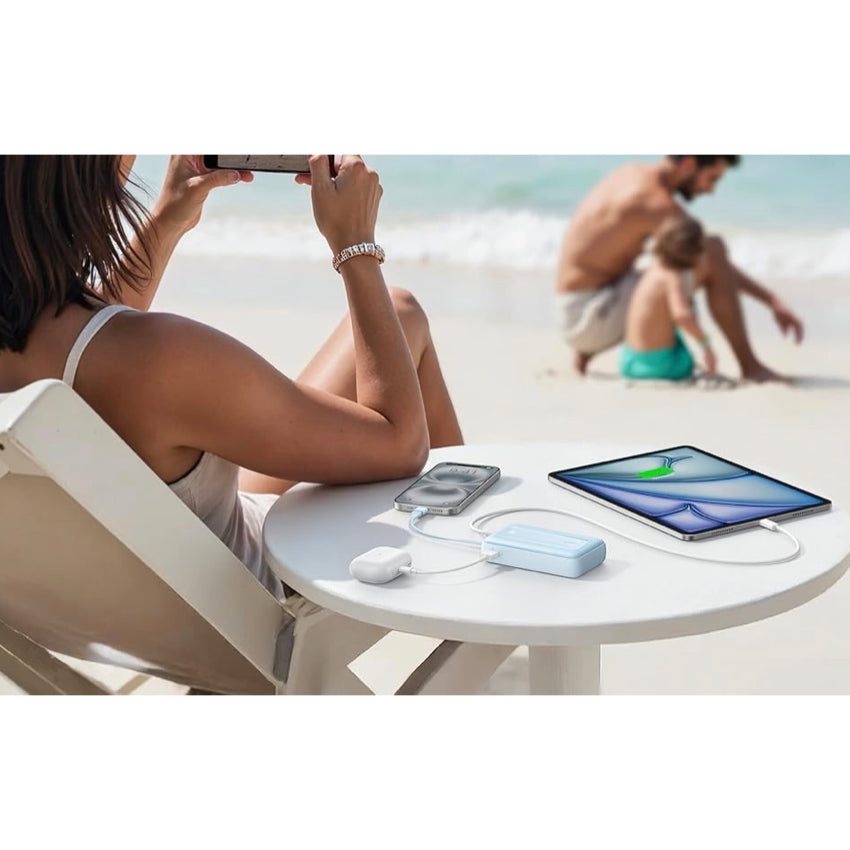 แบตเตอรี่สำรองพกพา Anker Zolo Power Bank สี Blue (สาย USB-C)