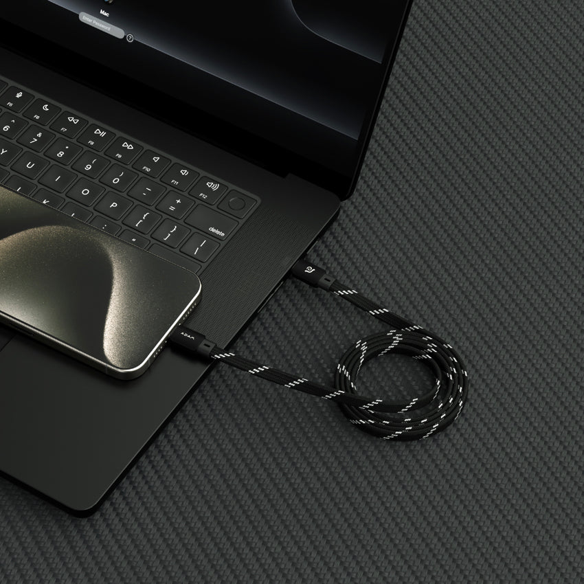 สายชาร์จ Adam Element Casa C to C Magnetic Flat 60W 2 เมตร สี Black