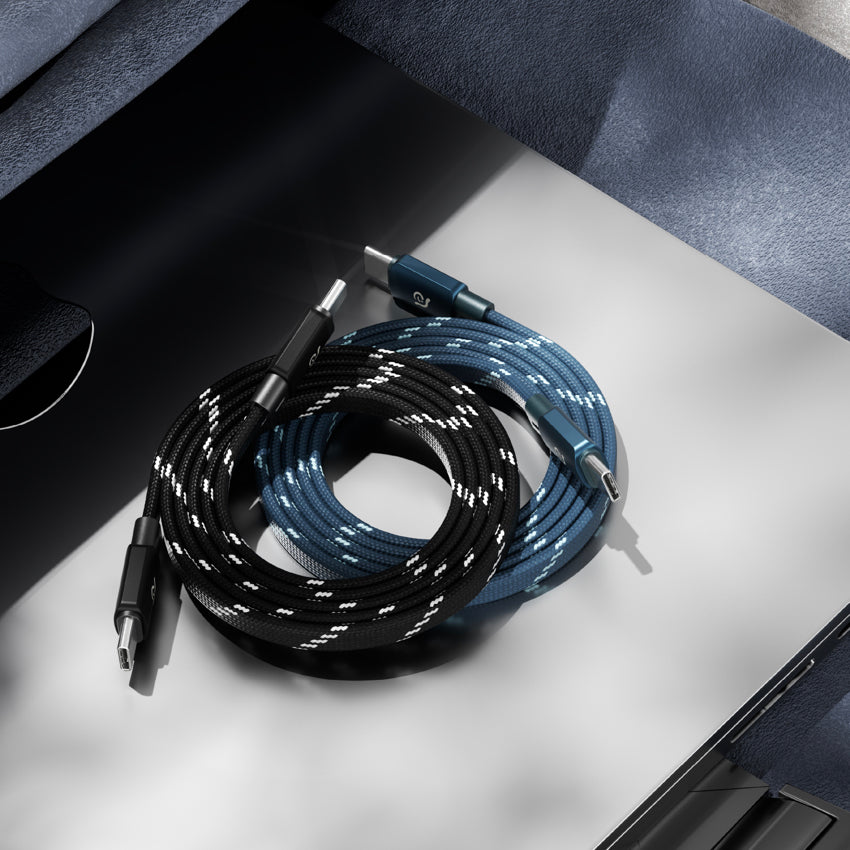 สายชาร์จ Adam Element Casa C to C Magnetic Flat 60W 2 เมตร สี Black