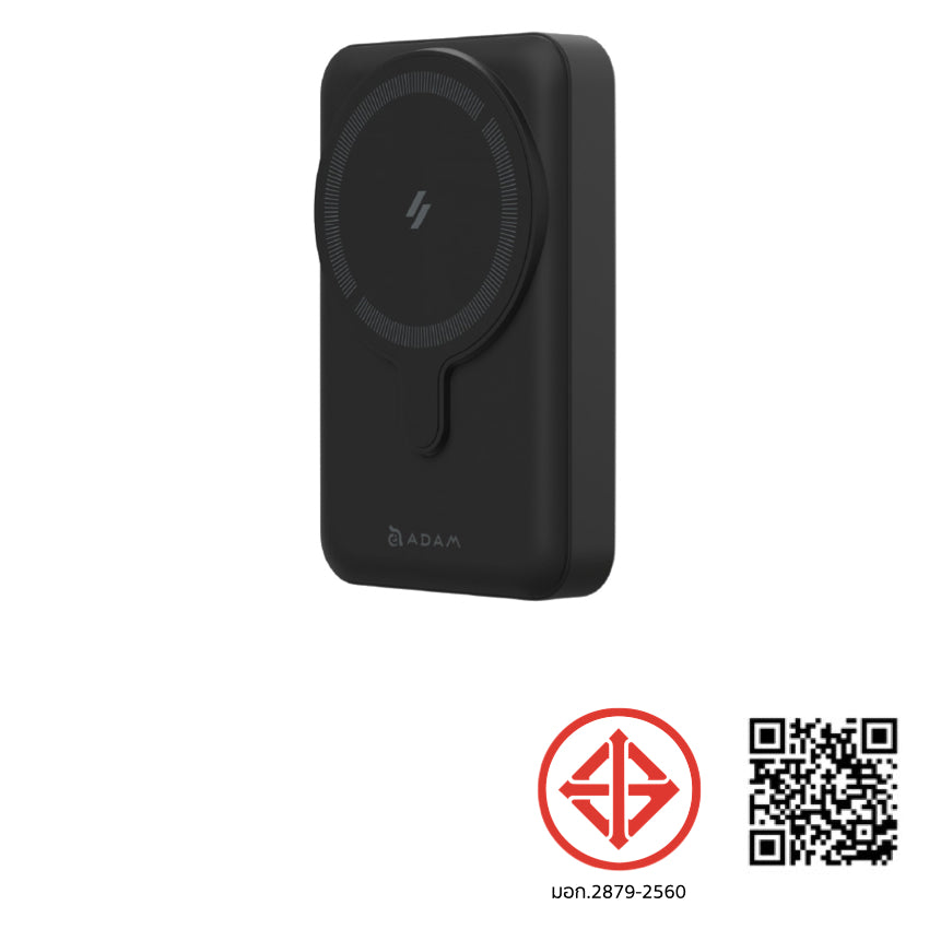 แบตเตอรี่สำรองพกพา Adam Element GRAVITY CS10  Magnetic พร้อมขาตั้งพับได้ ความจุ 10000 mAh สี Black