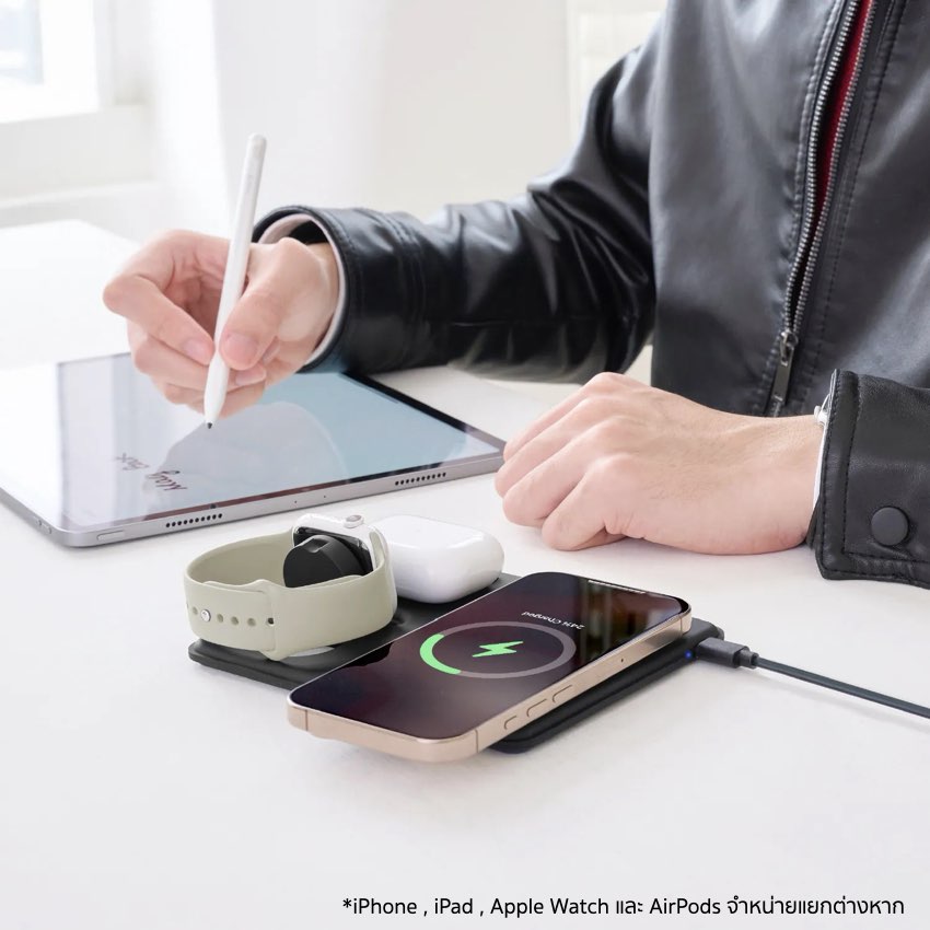 Adam Element Mag Book Qi2 3-in-1 Wireless Charging Station with Stand - Green