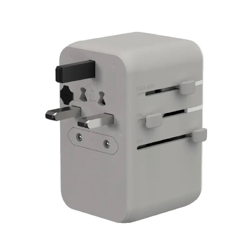 Adam Element OMNIA T35L Universal Travel Adapter with Built-In USB-C Cable 35W-Gray