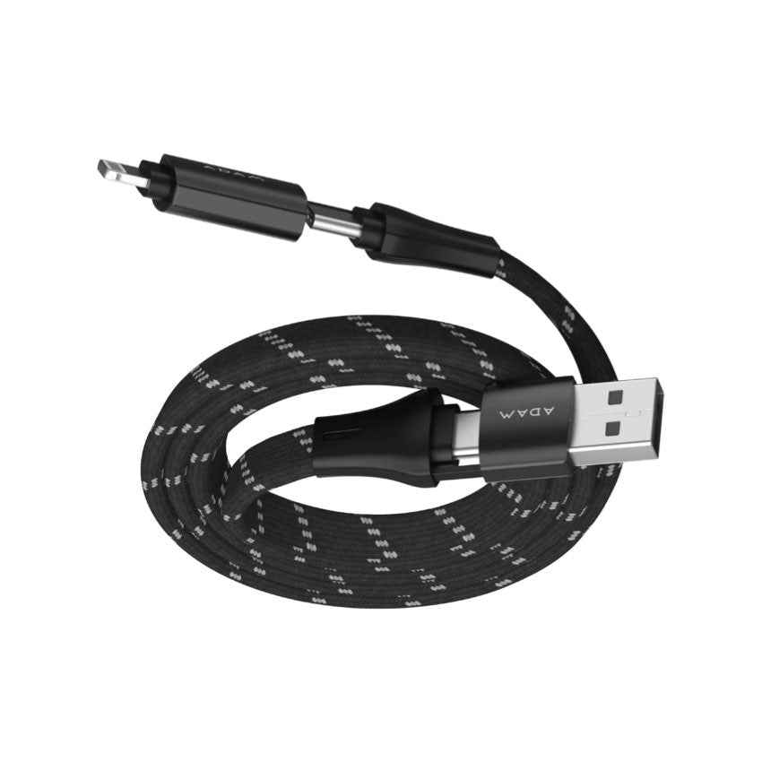 สายชาร์จ Adam Element PeAk 4 in 1 Magnetic Flat Cable 60W รองรับ USB-C, USB-A, Lightning ดีไซน์ทนทาน ชาร์จเร็วสูงสุด 60W ใช้ได้หลายอุปกรณ์