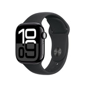 Apple AW 42mm Jet Black Aluminium Case S10 GPS + Cellular - Black Sport Band S/M
