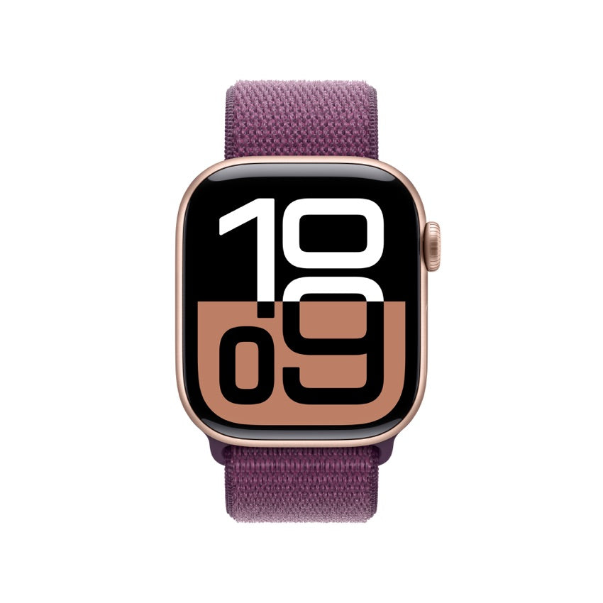 Apple AW 42mm Rose Gold Aluminium Case S10 GPS + Cellular - Plum Sport Loop