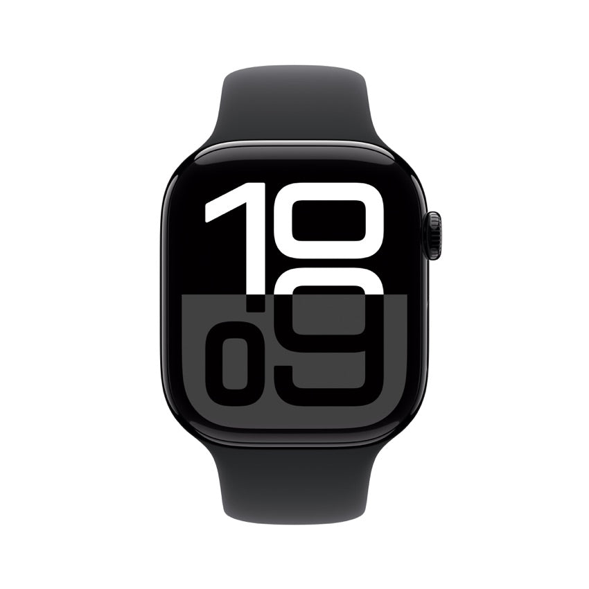 Apple AW 46mm Jet Black Aluminium Case S10 GPS + Cellular - Black Sport Band M/L